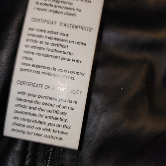 A G MILANO NWT MENS SIZE SMALL BLACK LEATHER BIKER JACKET COAT - Picture 5 of 9